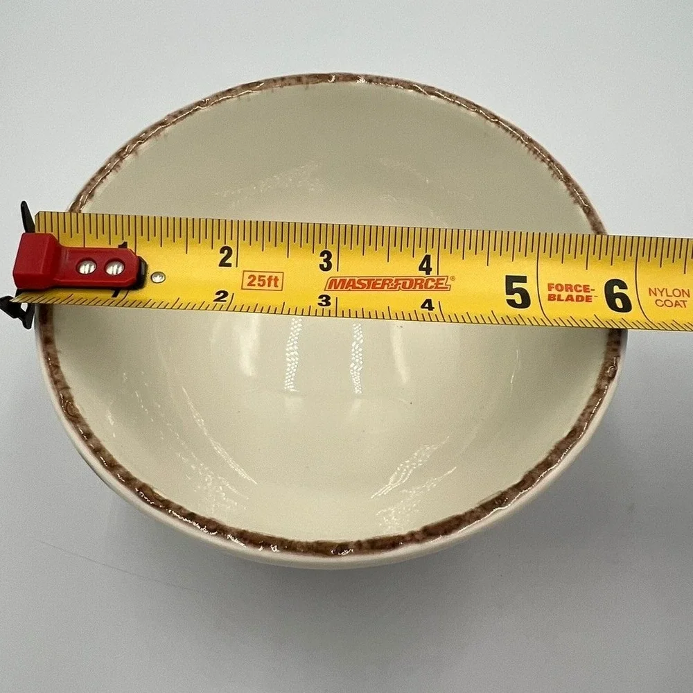 Portugal Ceramic Polka Dot Cereal Bowls Set of 3 Cream Red Very Good 5.5in